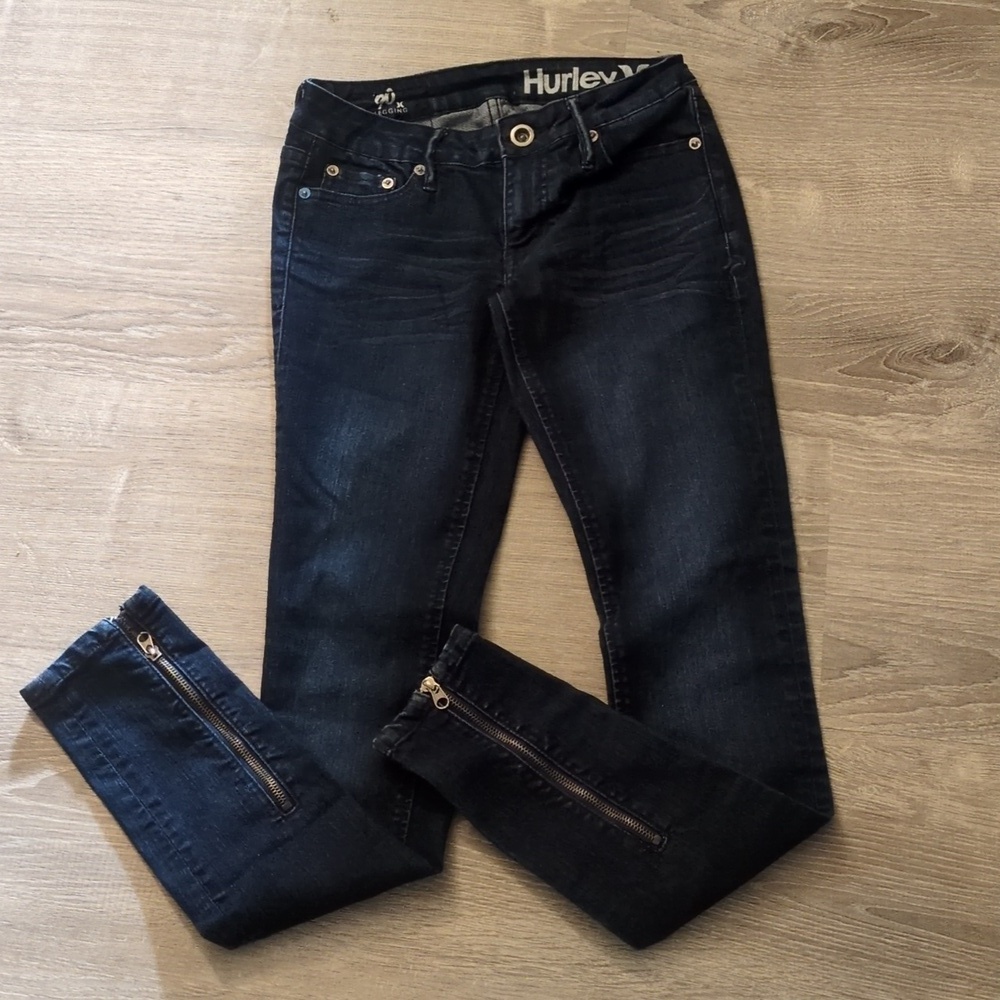 Hurley 90 legging jeans zipped ankles size 3